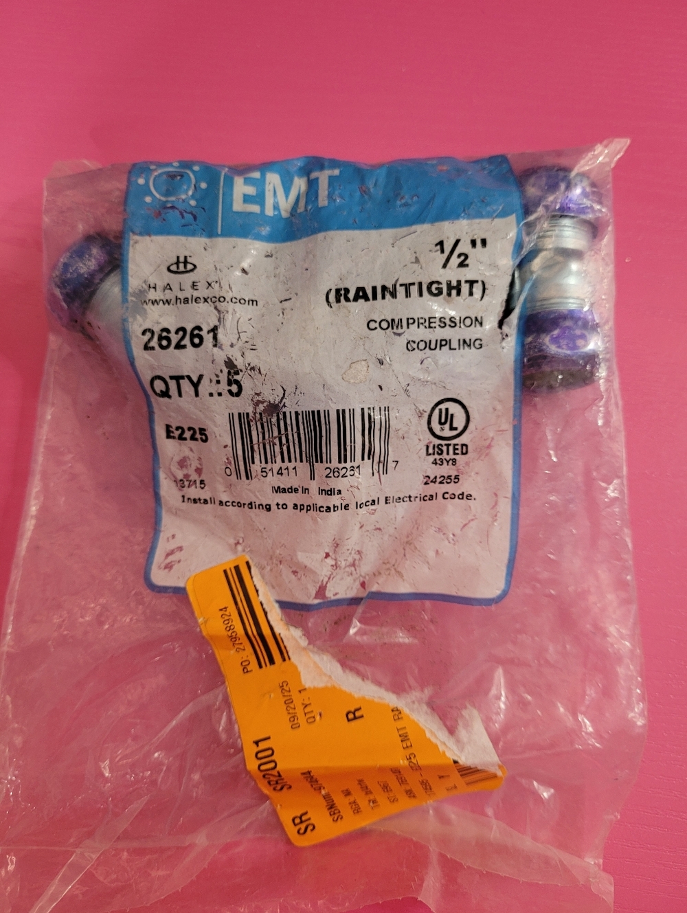 Halex EMT Raintight 1/2" Compression Coupling 26261 Qty. 5 (0764)